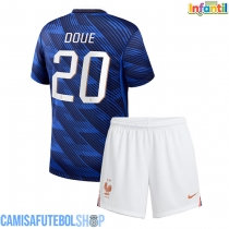 Camisa de time de futebol França Desire Doue #20 Replicas 1º Equipamento Infantil Mundo 2026 Manga Curta (+ Calças curtas)